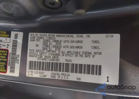 2025 Toyota Tundra Limited 4Wd from USA, damaged, VIN 5TFWA5EC1SX041481